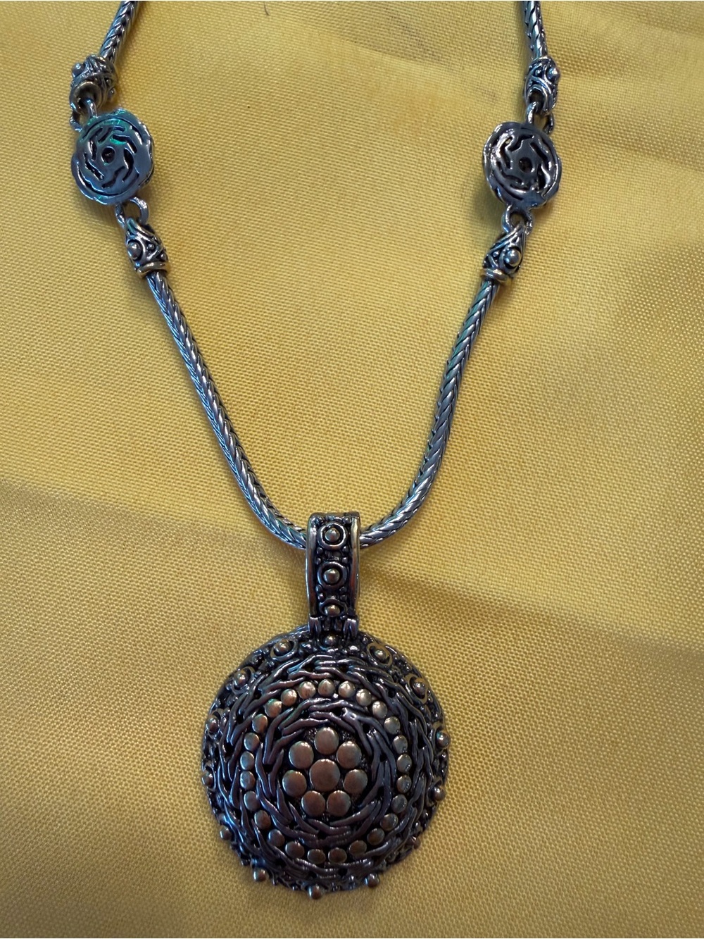Park Lane Mixed Metal Medallion Pendant Necklace New